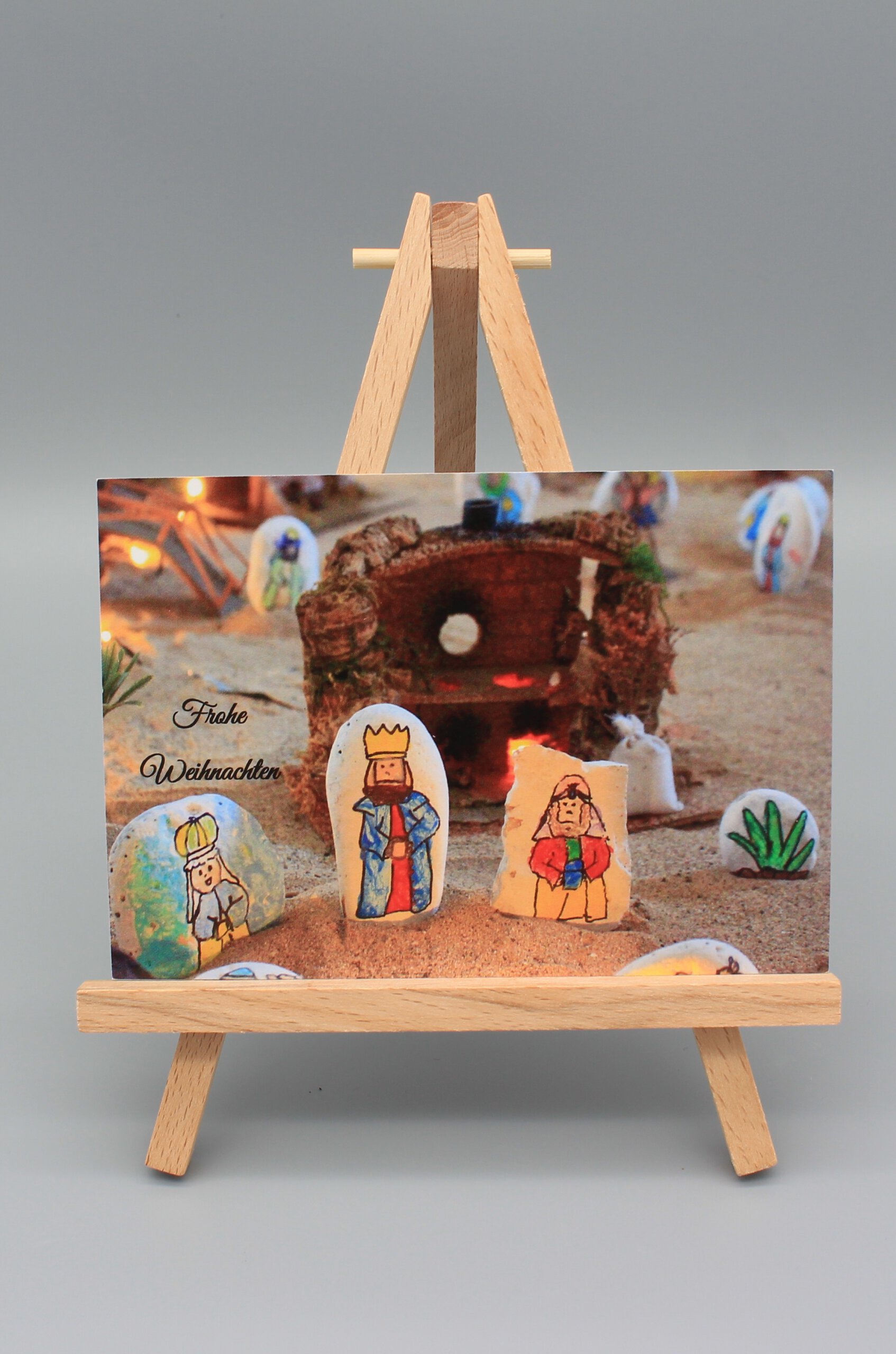 Weihnachtskarte bamalte steine